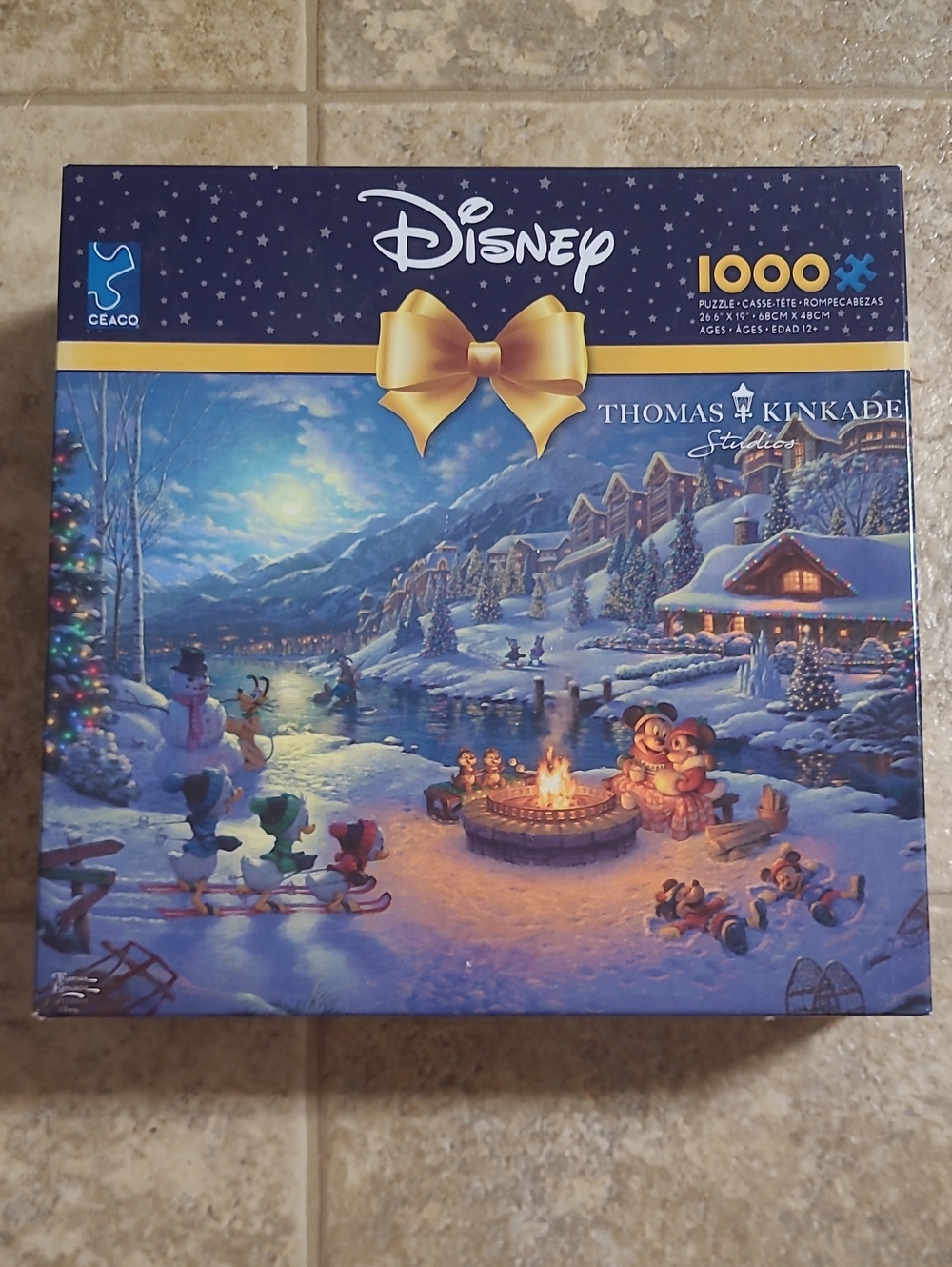 Disney Thomas Kinkade Studios Blue Holiday Scene 1000-Piece Jigsaw Puzzle